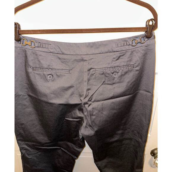 New York & Company Womens Cropped Pants Size 12 (32x23) Dark Gray Straight Leg - Picture 3 of 12